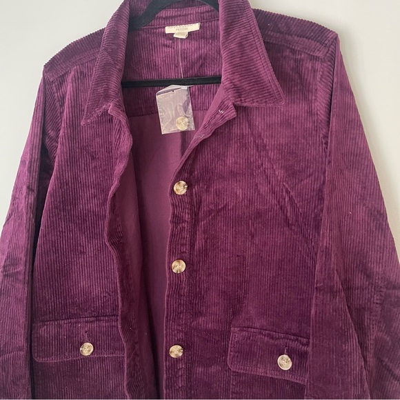 NWT Appleseed’s Corduroy Long Sleeve Button Up Shacket Cozy Women’s Petite XL - Picture 5 of 9